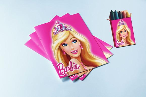 Revistinha e Giz de Cera para Colorir da Barbie