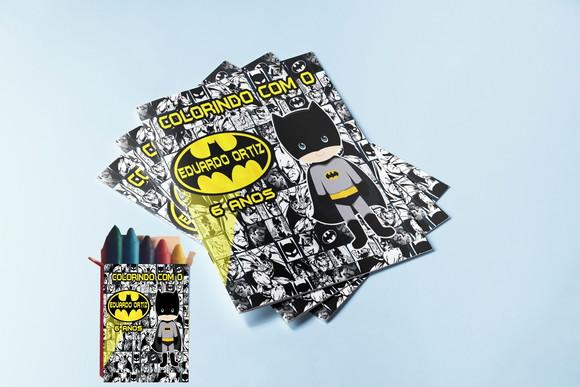 Revistinha e Giz de Cera para Colorir do Batman