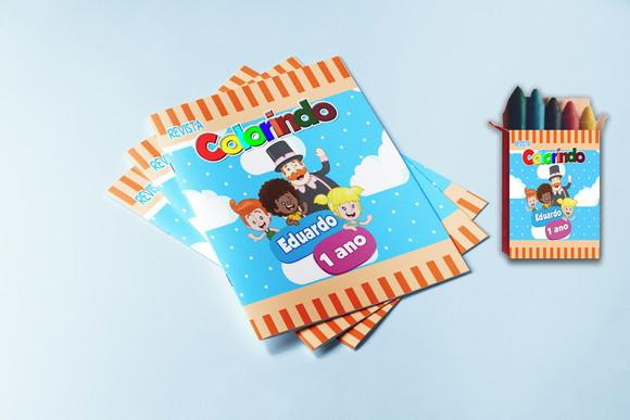 Revistinha e Giz de Cera Personalizada Mundo Bita