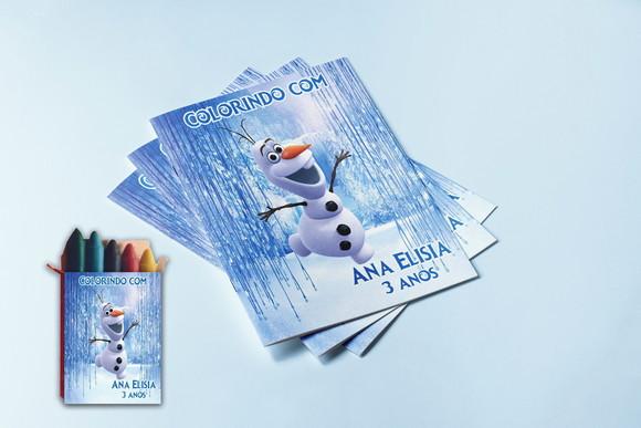 Revistinha para Colorir com Giz de Cera Olaf Frozen