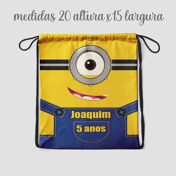 Saquinho Surpresa Mochilinha Personalizada dos Minions