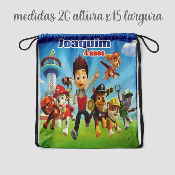 Saquinho Surpresa Mochilinha Personalizada Patrulha Canina