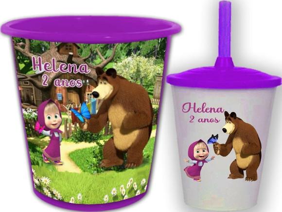 Balde de Pipoca e Copo Twister da Marsha e o Urso
