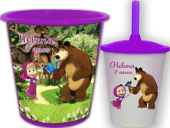 Balde de Pipoca e Copo Twister da Marsha e o Urso