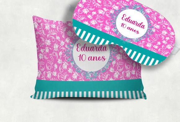 Kit Almofada e Mascara de Dormir para Lembrancinhas Infantil