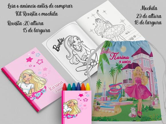 Kit Colorir Mochilinha e Revista da Barbie