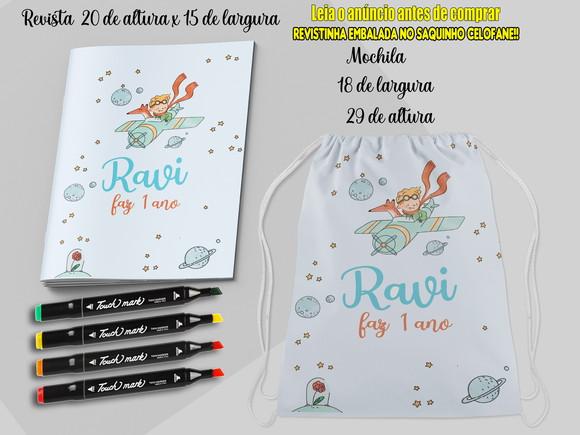 Kit Colorir Pequeno Principe Mochilinha e Revista +canetinha