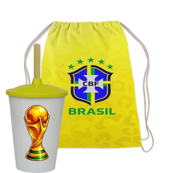 Kit Mochila e Copo Personalizado da Copa do Mundo Brasil