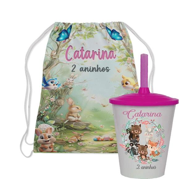 Kit Mochila e Copo Twister Boque Encantado Lembrancinhas