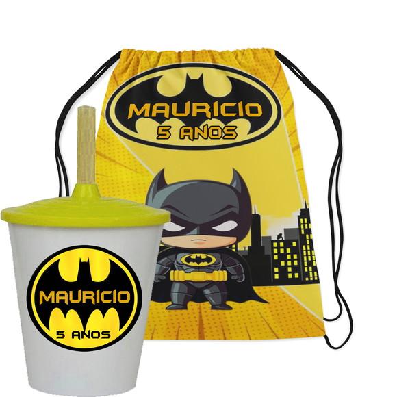 Kit Mochila e Copo Twister do Batman Baby Cute
