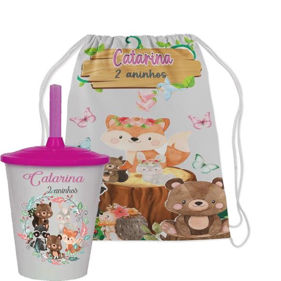 Kit Mochila e Copo Twister do Bosque Encantado
