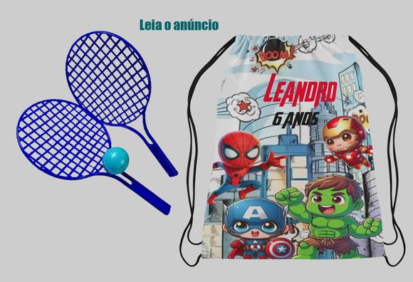 Kit Mochilinha e Raquete dos Vingadores Cute