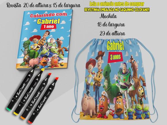 Kit Mochilinha e Revista de Colorir com Canetinhas Toy Story