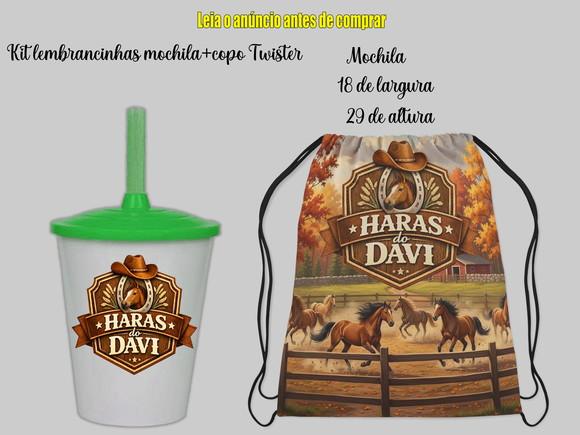 Mochila e Copo Twister Fazendinha Boiadeiro
