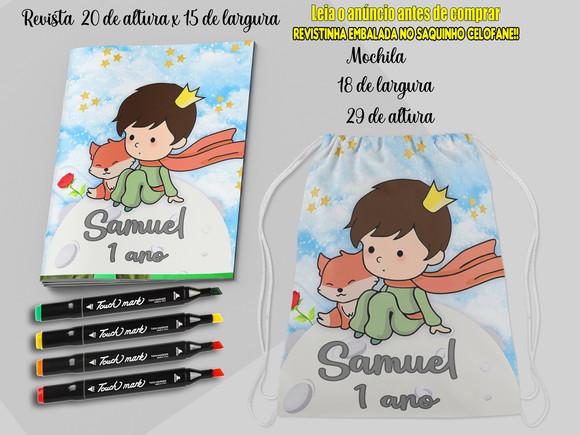 Mochilinha + Revista de Colorir Canetinha Pequeno Princinpe