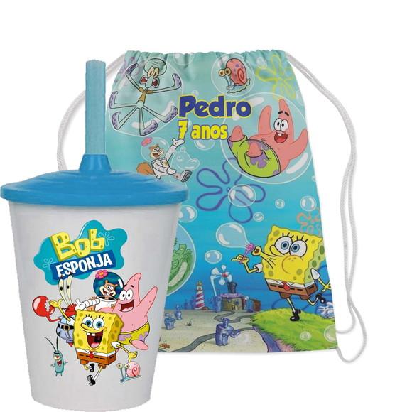 Mochilinha e Copo do Bob Esponja