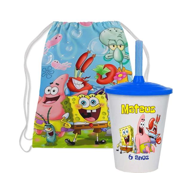 Mochilinha e Copo do Bob Esponja