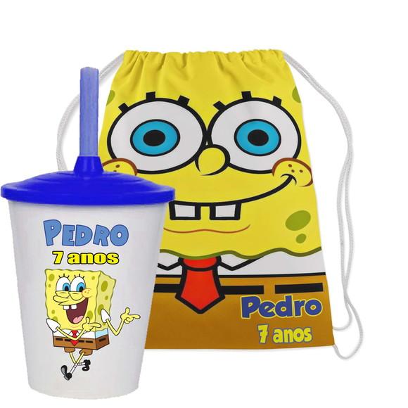 Mochilinha e Copo do Bob Esponja