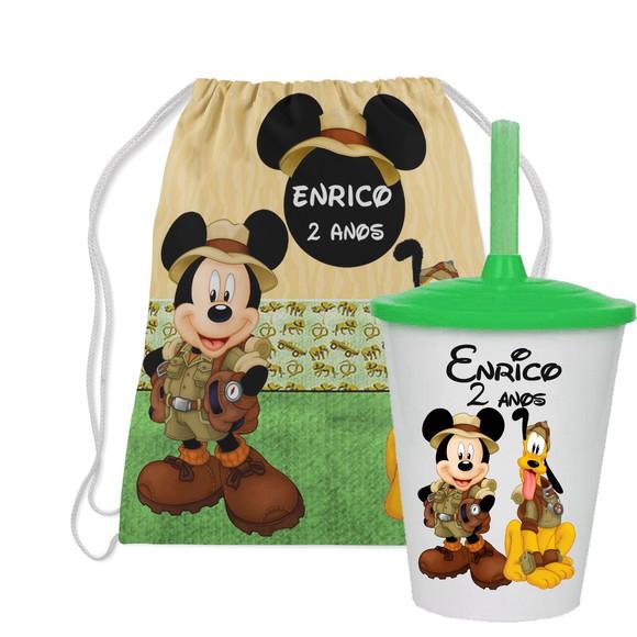 Mochilinha e Copo do Mickey Safari