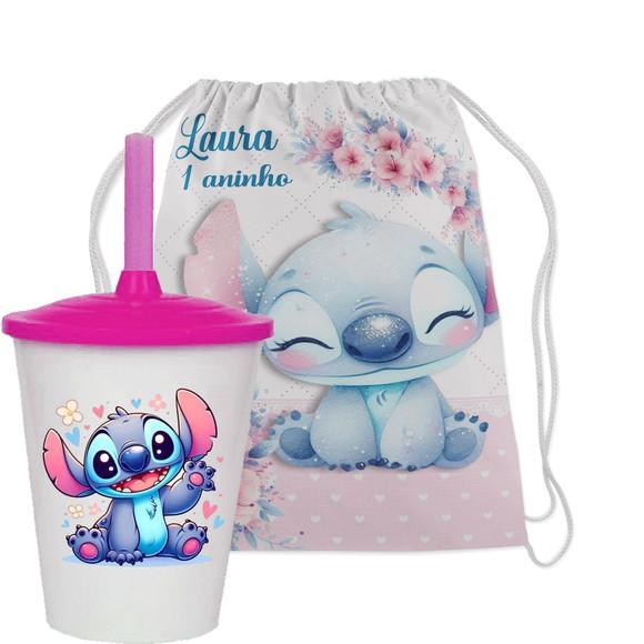 Mochilinha e Copo do Stitch