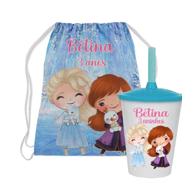 Mochilinha e Copo Frozen Baby Cute