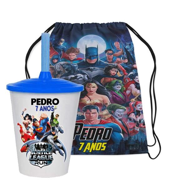 Mochilinha e Copo Liga da Justiça