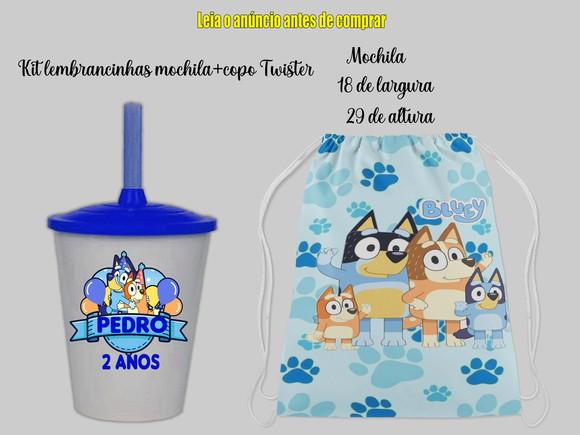 Mochilinha e Copo Twister Bluey e Bingo