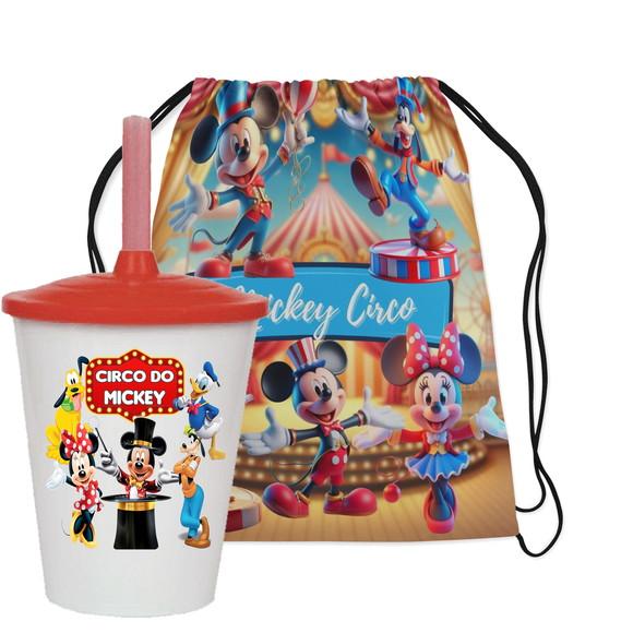 Mochilinha e Copo Twister Circo do Mickey Magico