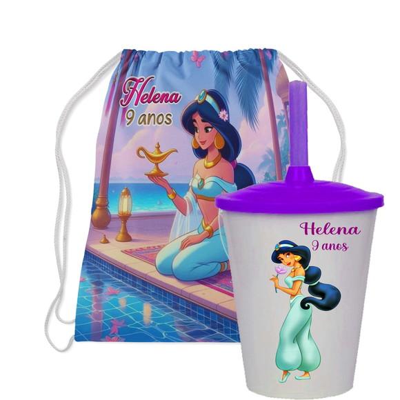 Mochilinha e Copo Twister da Jasmine