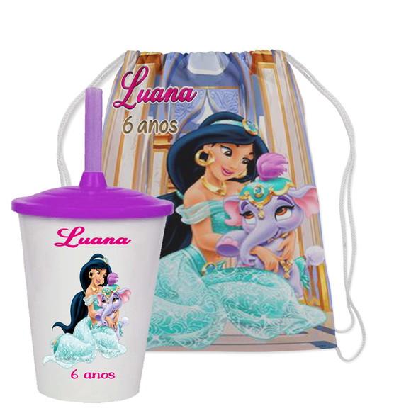 Mochilinha e Copo Twister da Jasmine