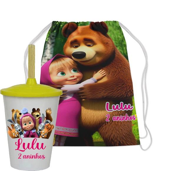 Mochilinha e Copo Twister da Marsha e o Urso