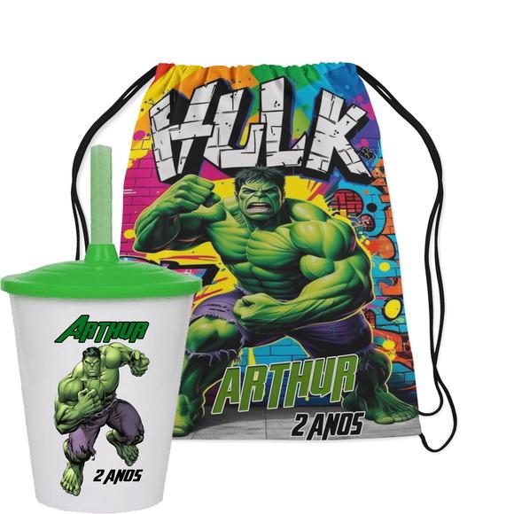 Mochilinha e Copo Twister do Incrivel Hulk