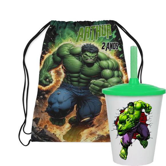 Mochilinha e Copo Twister do Incrivel Hulk
