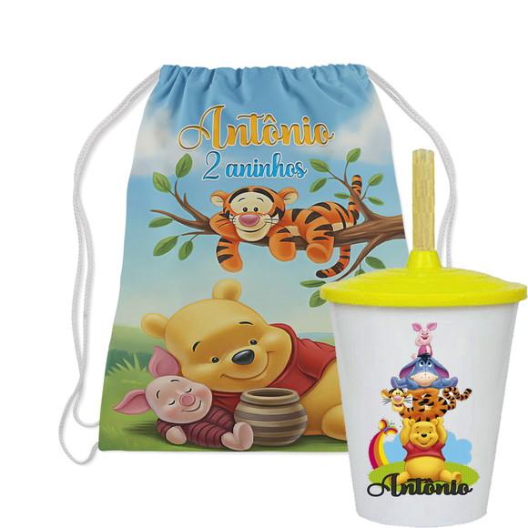 Mochilinha e Copo Twister do Ursinho Puff