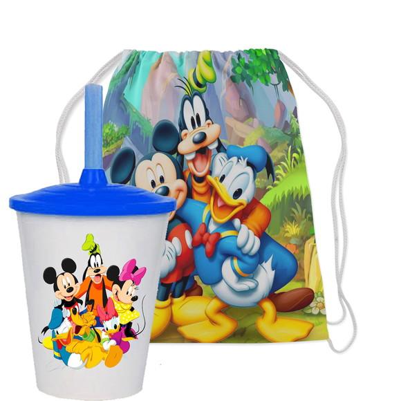 Mochilinha e Copo Twister Turma do Mickey Mouse Disney