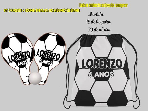 Mochilinha e Raquete Ping Pong Futebol