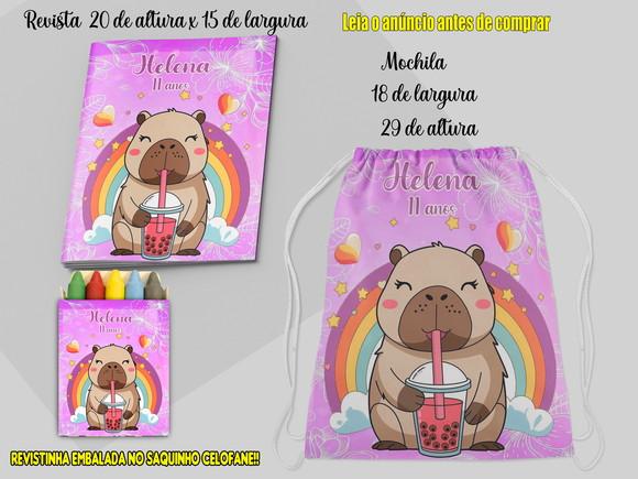 Kit Colorir Mochilinha e Revista de Colorir  Lembrancinhas da Cap
