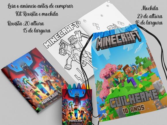Mochilinha e Revista de Colorir do Minecraft