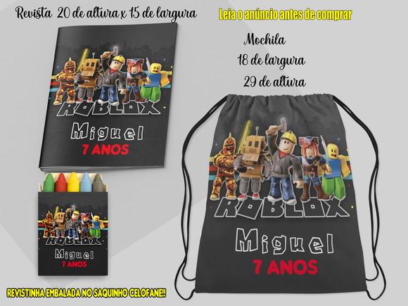 Mochilinha e Revista de Colorir do Roblox