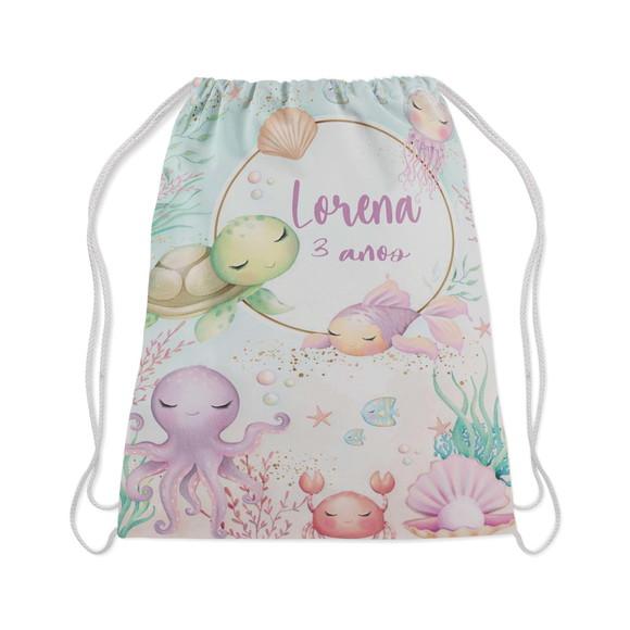 Mochilinha Meninas Fundo do Mar