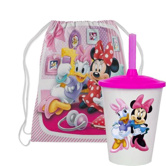 Mochilinha Personalizada com Copo Twister da Minnie
