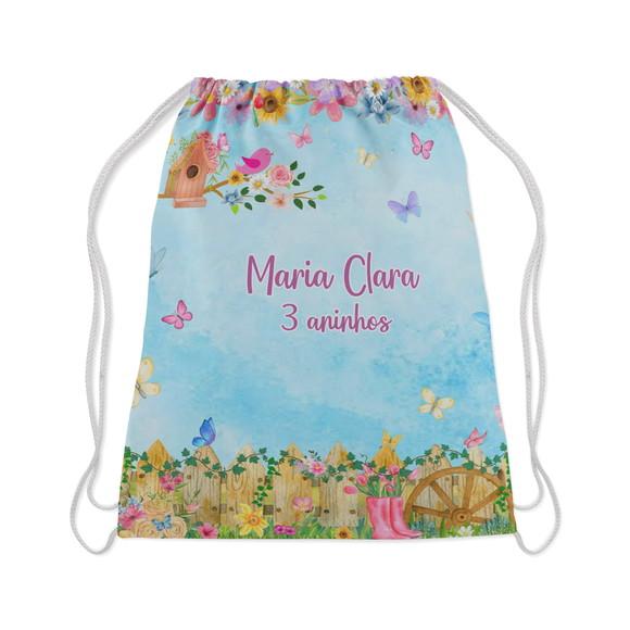Mochilinha Personalizada  lembrancinhas de aniversario Jardim das