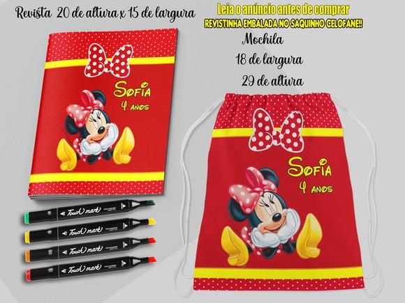 Kit Revista de Colorr+canetinha+mochilinha lembrancinhas  da Minn