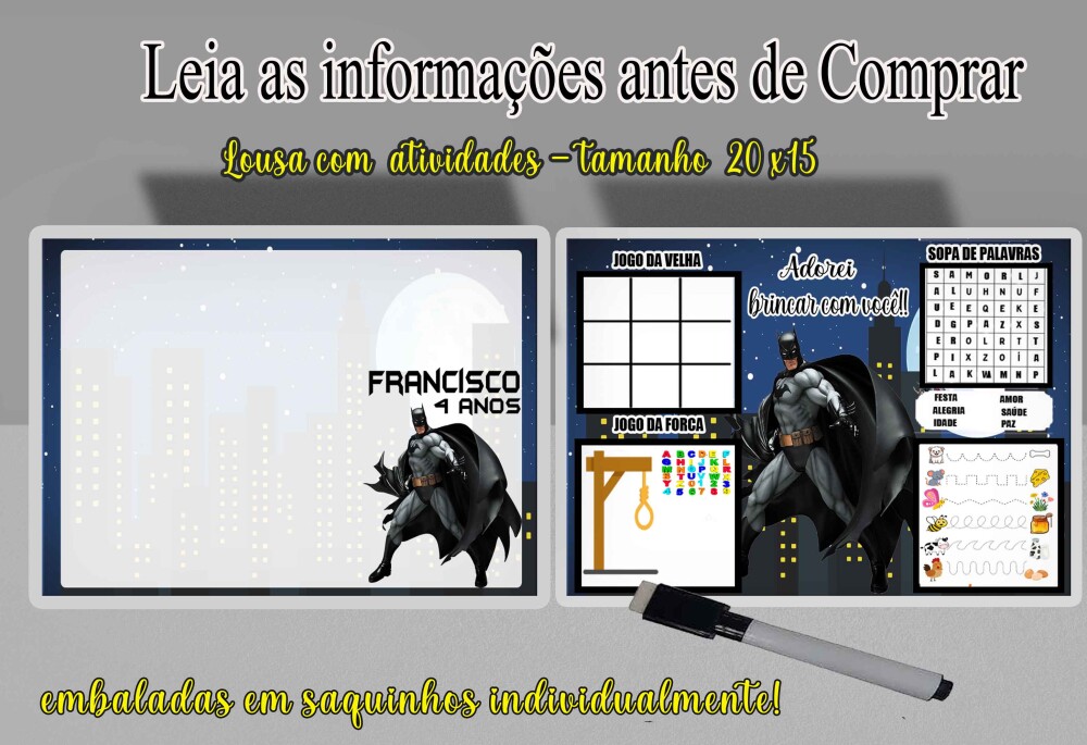 Lousa Magica lembrancinhas aniversario  do Batman