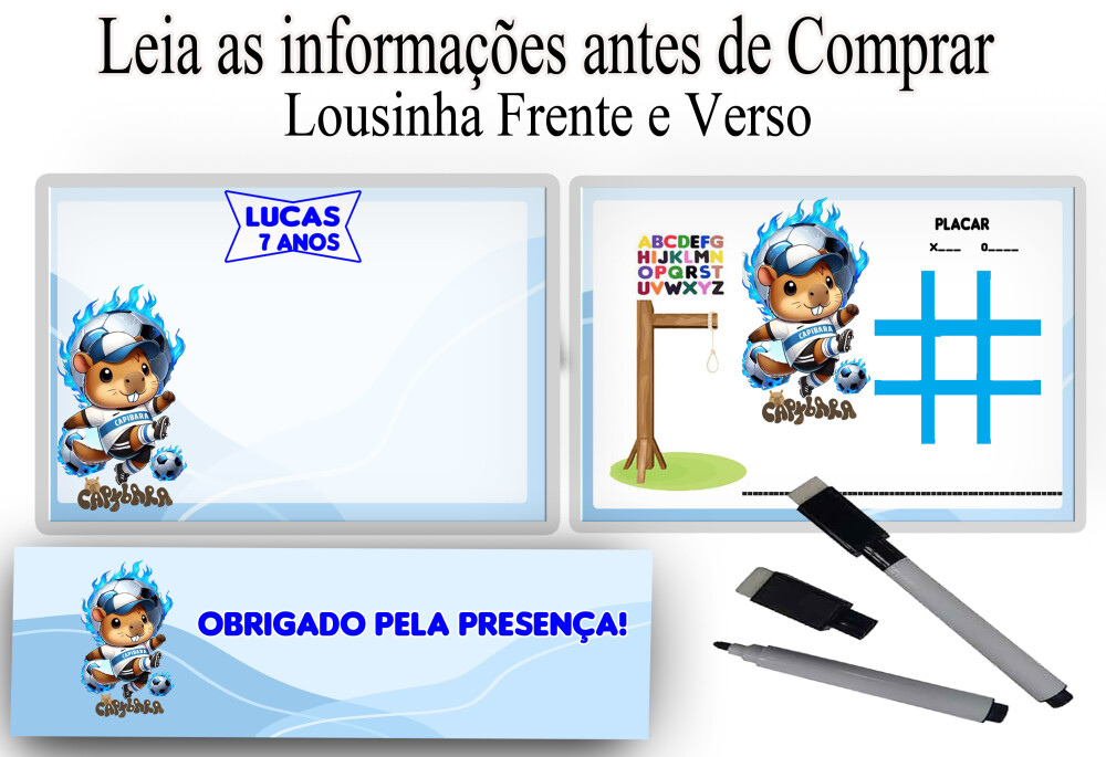 Lousa Magica lembrancinhas de aniversario Capivara