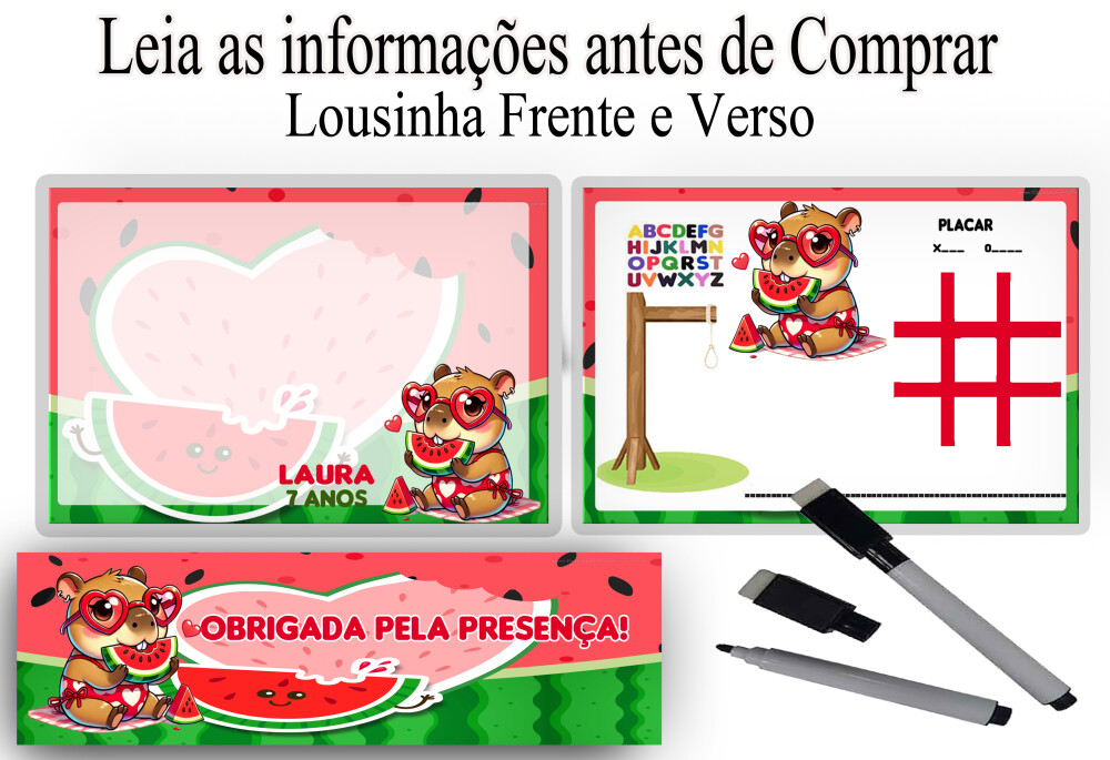 Lousa Magica lembrancinhas de aniversario Capivara