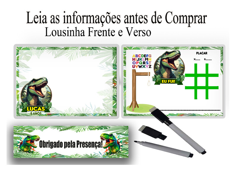Lousa Magica lembrancinhas de aniversario Jurassic Park dos Dinos