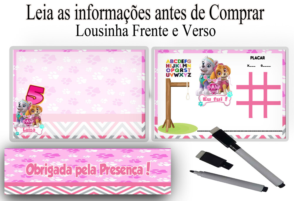 Lousa Magica lembrancinhas de aniversario da Patrulha Canina
