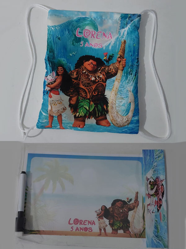 Kit Mochilinha e lousa magica lembrancinhas de aniversario da Moa