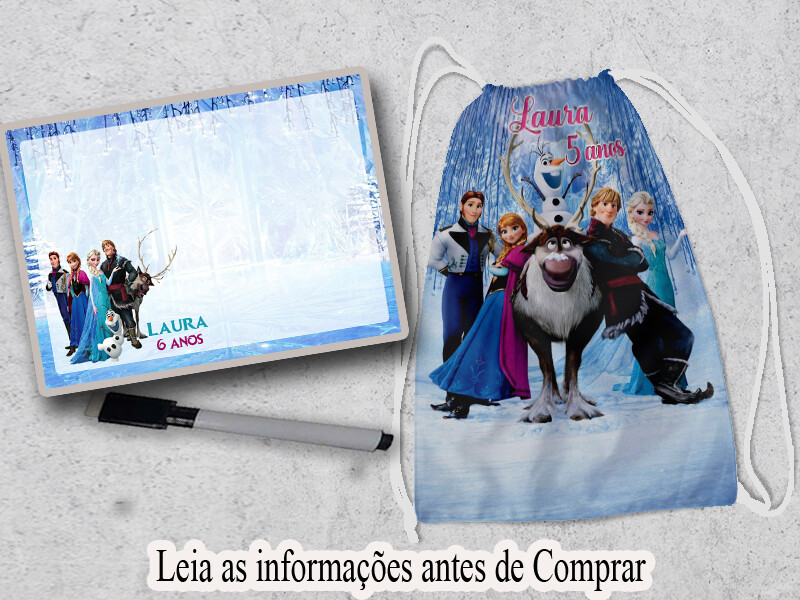 Kit Mochila e lousa magica lembrancinhas de aniversario Frozen